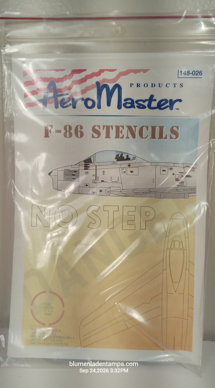AeroMaster 148-026 F-86 Sabre Stencils 1/48 Scale Aircraft Decals New